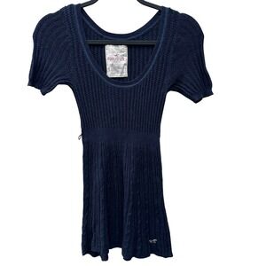 Hollister Vtg Y2K Babydoll Sweater Logo Women Small Knit Short Sleeve Bella Swan